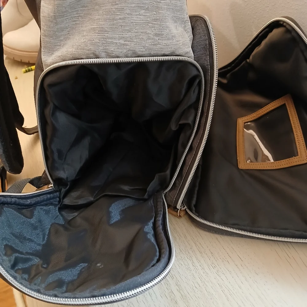 Bananafish Diaper Bag Backpack Gray Colorblock Everyday Diaper Bag